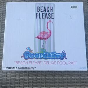 NEW Pool Candy - "Beach Please" Flamingo Deluxe Pool Raft Float - 74''